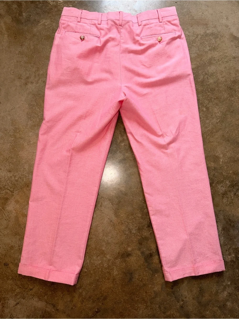 Men Tailored Pastel Pink Chino Trousers Pants Cuff
